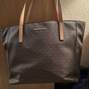 Michael Kors Black and Tan Tote Bag